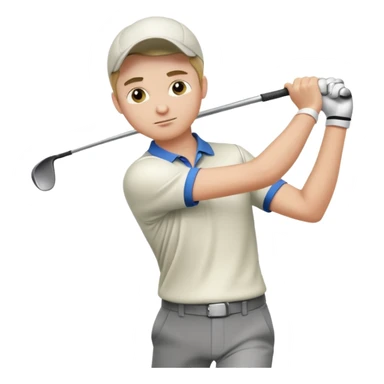 male golfer upper body swinging a club sticker