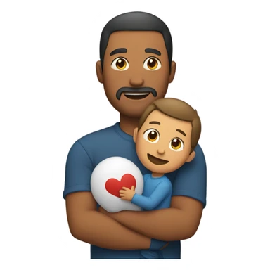 Father holds his  big heart in his arm sticker
