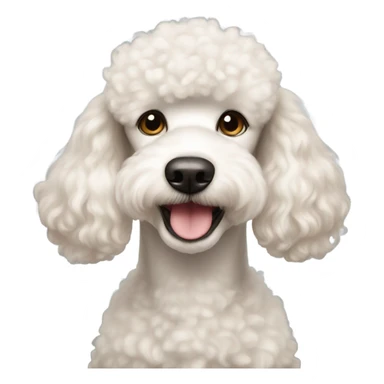 White poodle with light brown fur covering ears and eyes sticker