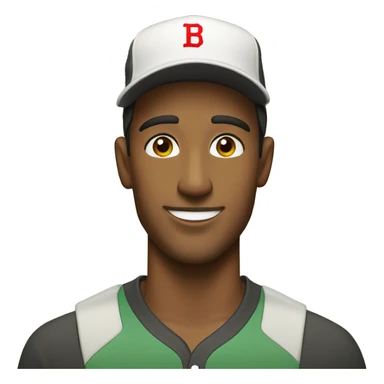 Brunette man with brown eyes wearing a baseball hat, mowing the lawn sticker