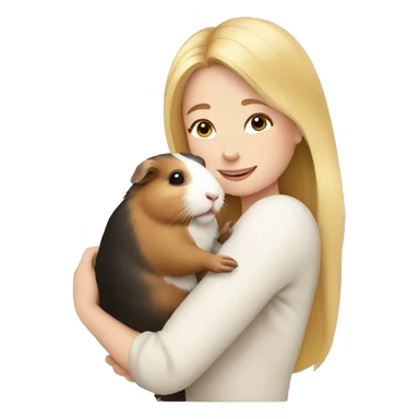 Blonde Woman hugging a guineapig sticker