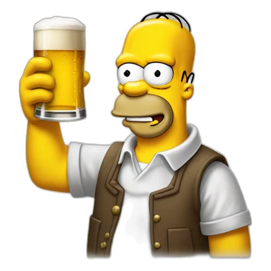 Homer simpson boit une bière sticker