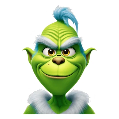 The grinch but blue smirking sticker