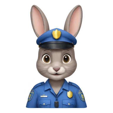 Judy Hopps (gray rabbit with a police suit, without a cap, big ear) from the Zootopia Disney movie sticker