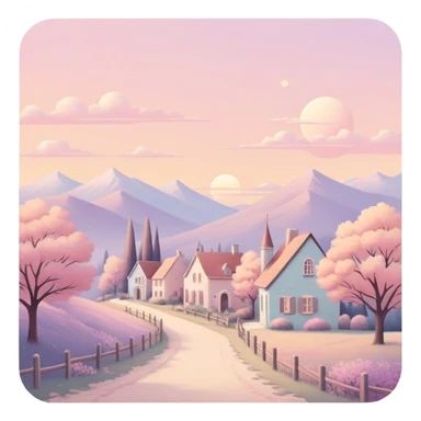 Pastel warm-colored romantic vintage aesthetic scenery scenic sticker