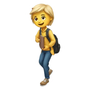 a white student making a step upstairs sticker