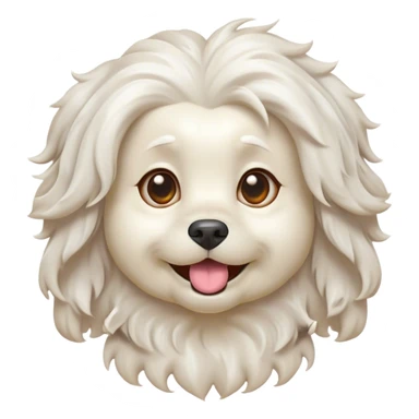 Cinematic Comical Wavy-Haired Maltese dog Portrait Emoji, Head tilted dramatically with an exaggeratedly amused or surprised expression, featuring a silky, wavy-haired white coat with a playful sheen, wide, expressive dark eyes filled with exaggerated disbelief, Simplified yet hilariously expressive features, highly detailed, glowing with a slightly sassy glow, high shine, dramatic yet playful, stylized with an air of cheeky charm, bright and endearing, soft glowing outline, capturing the essence of a spirited and over-the-top companion, so meme-worthy it feels like it could side-eye its way into internet fame instantly! sticker