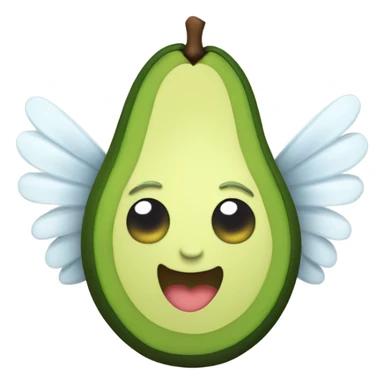 Cute Avocado with angel halo and wings sticker