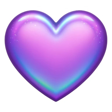 purple heart with a holographic effect sticker