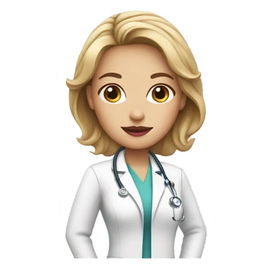 white female doctor with pink lips sticker
