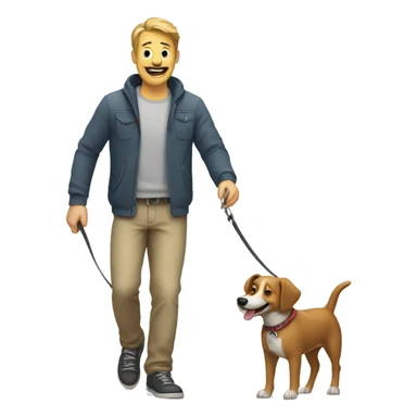 Man walking a dog sticker