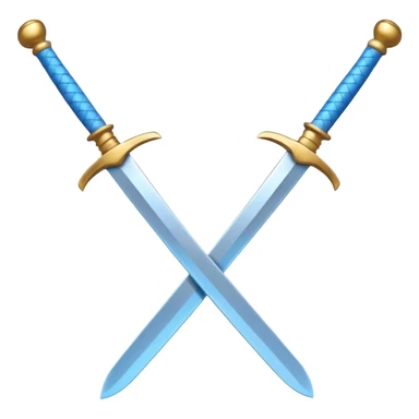 dual swords with blue handles, emoji style, similar to the closed coffee cup emoji style sticker