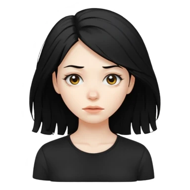 disheveled hair woman with black hair sticker