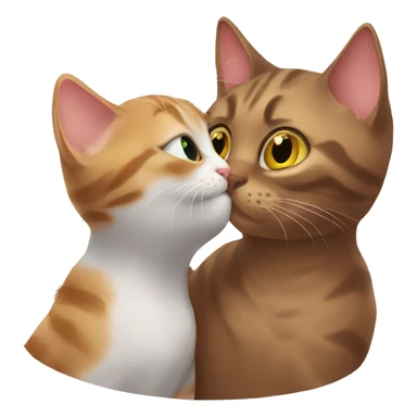 cat kisses cat sticker