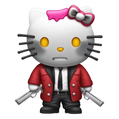 Gangster Hello kitty with grills  sticker