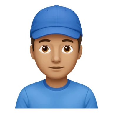 blue tennis hat and blue tshirt man sticker