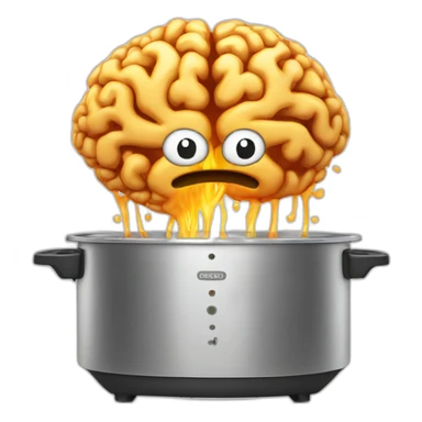 brain inside a deep fryer sticker