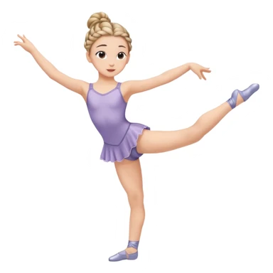 A young dancer with braided hair, practicing a gentle arabesque. sticker