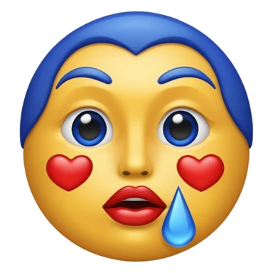 the original kiss mark emoji but instead of it being red it is royal blue  sticker