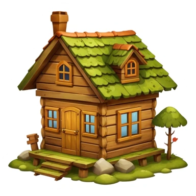 wooden house on live chicken legs sticker