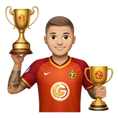 galatasaray jersey mauro icardi lifting UCL cup sticker