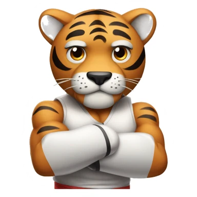 Tiger boxer with his arms crossed sticker