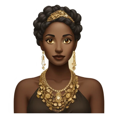 Portrait of stunning brown beauty with gold jewellery  sticker