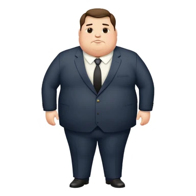 obese unattractive man in formal suit sticker
