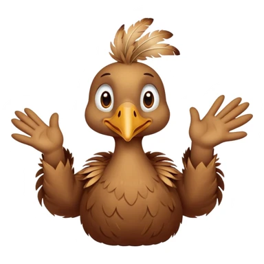 Dodo, 2d cartoony, with a 2 hands what clapping together saying "Don't cook again daym" sticker