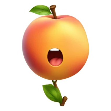 Plump peach sticking tongue out  sticker