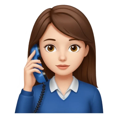￼ Brunette Haired Girl on the phone  sticker