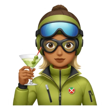 Skier martini sticker