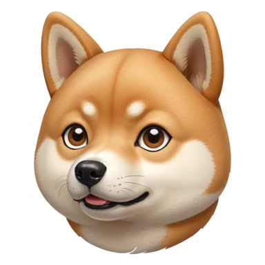 cute Shiba Inu dog confused with a playful, side-eye expression and a tilted head. The dog has light brown fur, big round eyes, and a soft smirk sticker