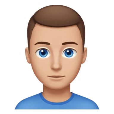 A guy with a buzzcut and blue eyes and brown hair  sticker