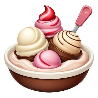 Neapolitan ice cream scoops in a bowl sticker