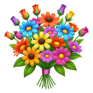 happy birthday Mina with multicolored flowers sticker