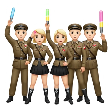 Nazis dancing with glow sticks saluting sticker