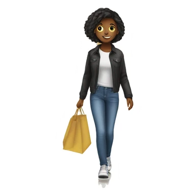 girl walking in mall sticker