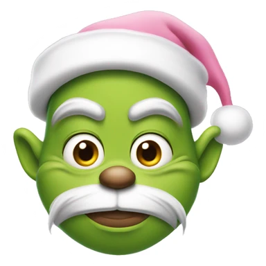 Grinch with a light pink santa hat sticker