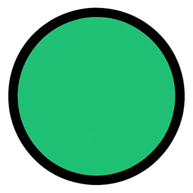 Small green circle with center offset to the right sticker