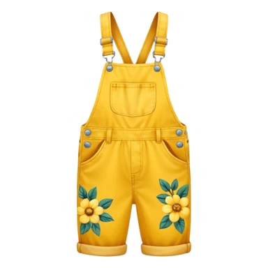 Yellow floral overalls sticker