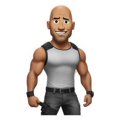 The rock playing fortnite sticker