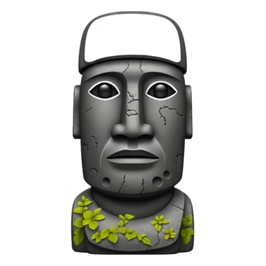 A moai statue in black and white sticker