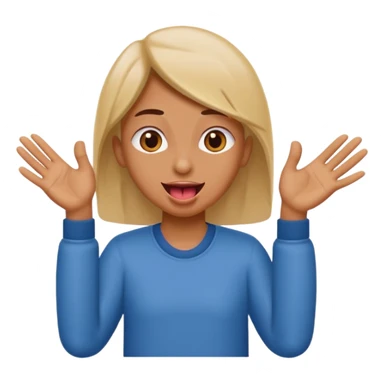 hands to the side tounge  out sticker