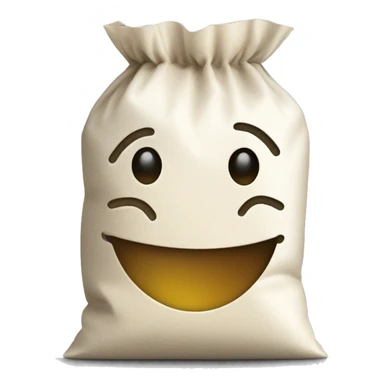 smiley with a small plastix transparent bag full of flour sticker