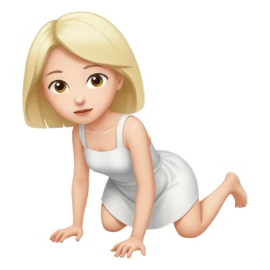 a young woman on all fours, crawling like a bitch. sticker