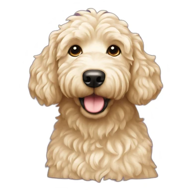 Golden doodle (light cream colored) with more of a wavy coat, medium sized dog sticker