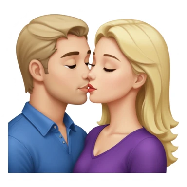 a good looking man and good looking woman are Kissing, indoor sticker