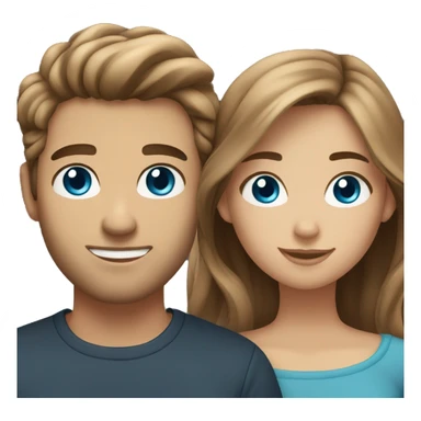 boyfriend with blue eyes and light brown hair and girlfriend with brown eyes and brown hair sticker