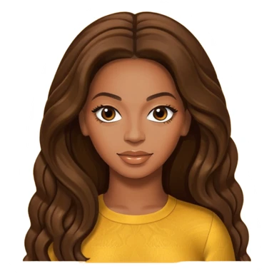 Beyonce with long dark brown hair sticker